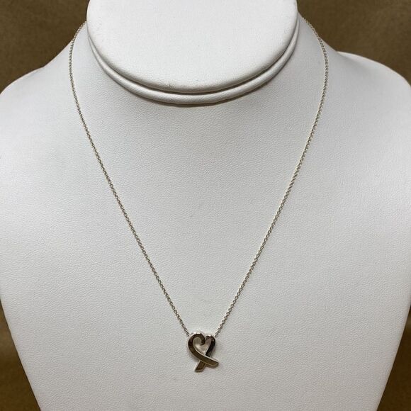 Tiffany & Co. Paloma Picasso Loving Heart Necklace Sterling Silver - Picture 6 of 8